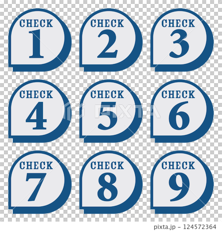 插圖素材：數位圖示設定1至9 124572364