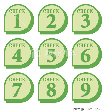イラスト素材：数字アイコン1～9セット 124572365