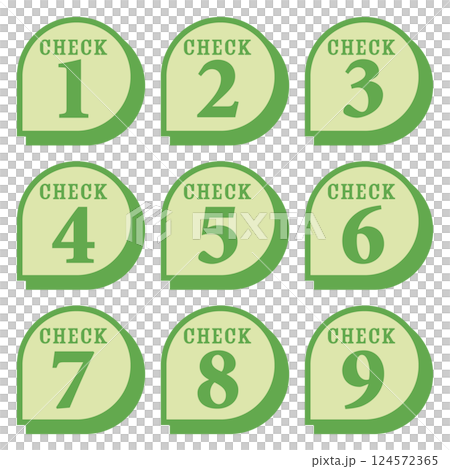 イラスト素材：数字アイコン1～9セット 124572365