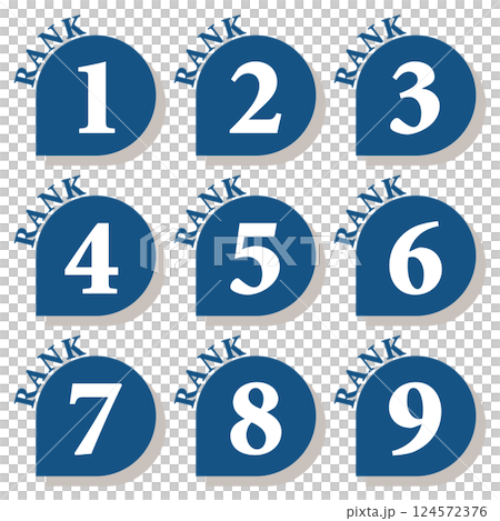 イラスト素材:数字アイコン1~9セット イラスト素材:数字アイコン1~9セット 124572376