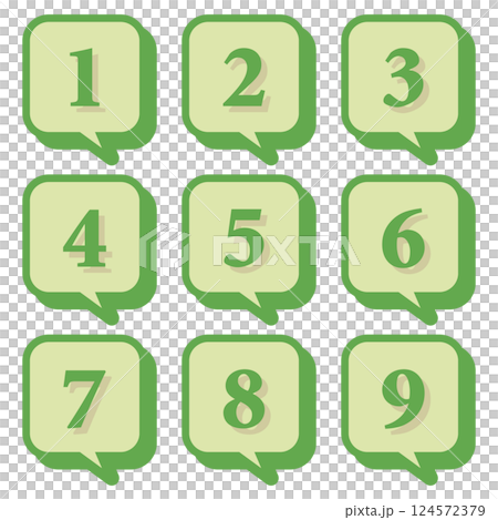 Illustration material: Number icon set 1 to 9 124572379