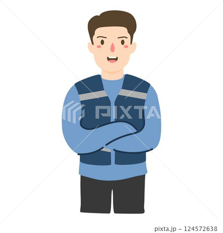 electrical engineer arms crossed illustration electrical engineer arms crossed illustration 124572638