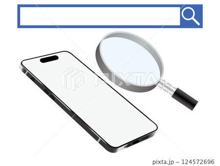 スマートフォンと検索バー スマートフォンと検索バー 124572696