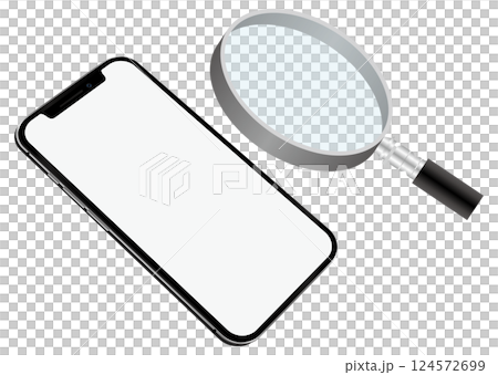 Smartphone and magnifying glass 124572699