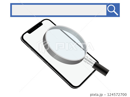 スマートフォンと検索バー 124572700