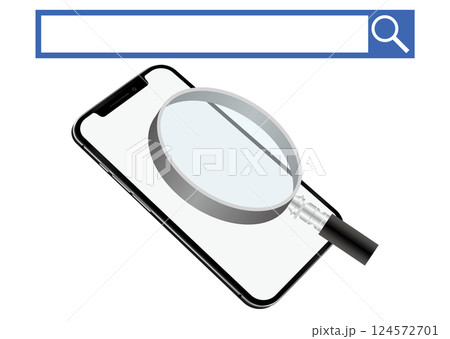 スマートフォンと検索バー 124572701