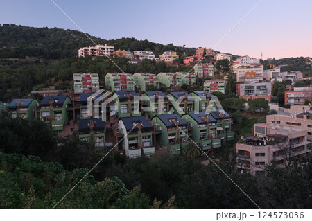 View of residential buildings from the mountain 124573036