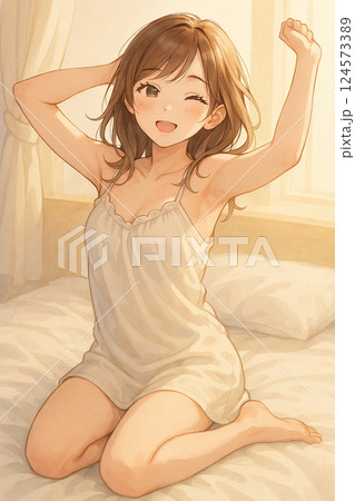 寝起き女性2 124573389