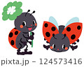 ラッキーモチーフの可愛いてんとう虫 124573416