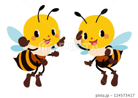 花の蜜を探しに行く可愛いミツバチたち 124573417