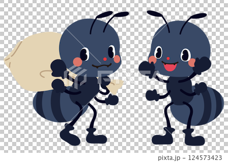 大きな荷物を運ぶか可愛いアリたち 大きな荷物を運ぶか可愛いアリたち 124573423