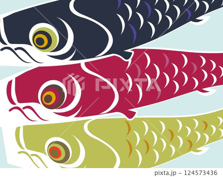 こいのぼりのドアップ！壁紙イラスト 124573436