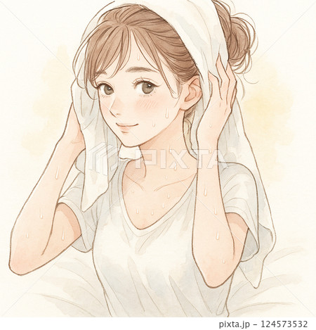 風呂上がり女性 124573532