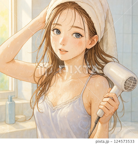 風呂上がり女性 124573533