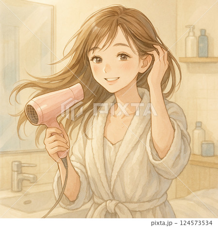 風呂上がり女性 124573534