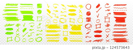 Highlight marker strokes set 124573643