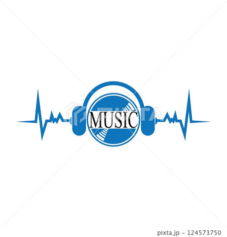 music logo icon vector design illustration template 124573750