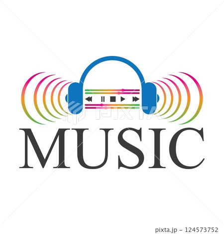 music logo icon vector design illustration template 124573752