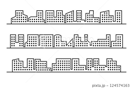 背景に最適！ビル街イラスト素材 124574163