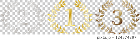 1位、2位、3位を表彰する月桂冠 124574297