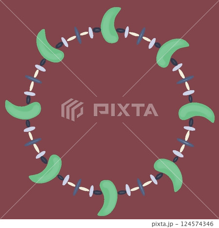 勾玉のアクセサリーデザインイラスト 124574346