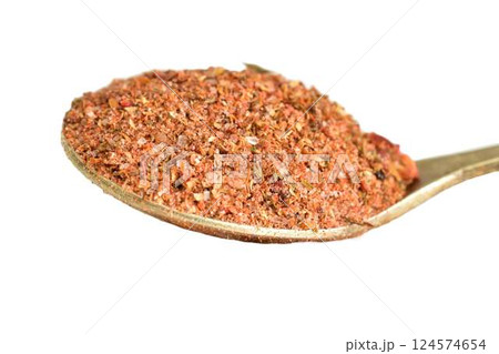 Dry ground aromatic spice adjika. 124574654