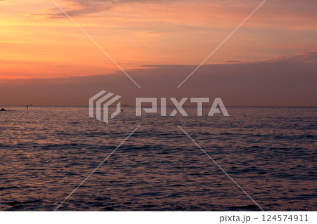 Stunning view of sunset in Spain 124574911