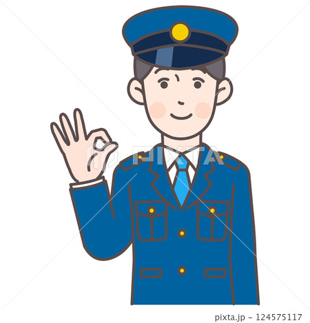 OKサインを出す警察官 OKサインを出す警察官 124575117