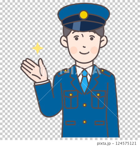 案内する警察官 124575121