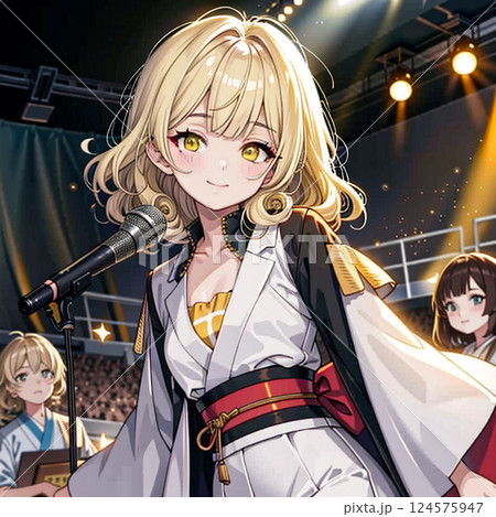 ステージで歌って踊るアイドル ステージで歌って踊るアイドル 124575947