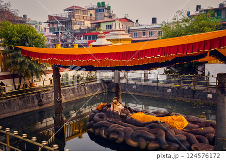 Budhanilkantha or Narayanthan temple in Kathmandu city, Nepal Budhanilkantha or Narayanthan temple in Kathmandu city, Nepal 124576172