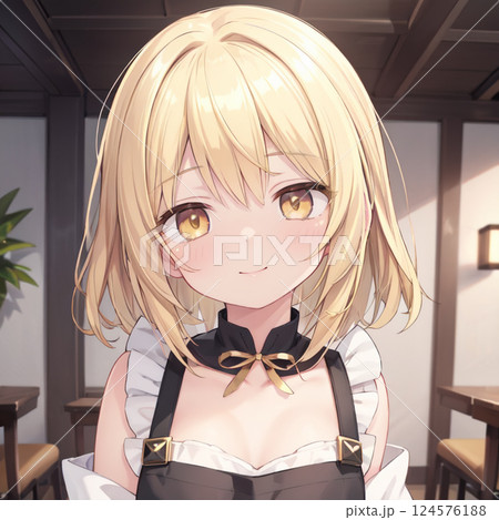 おしゃれなカフェの女性店員 124576188