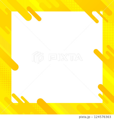 背景素材 黄色  幾何学的な模様の背景 コピースペース タイトル フレーム 正方形 124576363