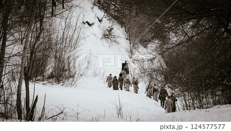 Men Dressed As White Guard Soldiers Of Imperial Russian Army In Men Dressed As White Guard Soldiers Of Imperial Russian Army In 124577577