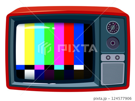 赤いレトロなテレビイラスト 124577906