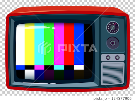 紅色復古電視插圖 124577906