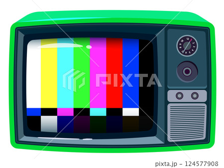 緑のレトロなテレビイラスト 124577908