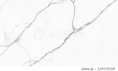 Marble texture background with soft white surface and delicate grey veins, smooth stone pattern, modern design for decoration, flooring, walls, and countertop 124578104
