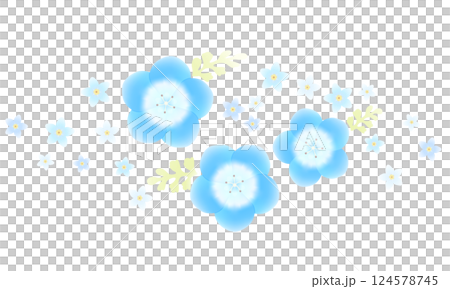Blue nemophila flower illustration Blue nemophila flower illustration 124578745