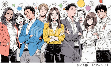 数人のビジネスパーソンが腕組みをして疑問を抱いた顔をしている