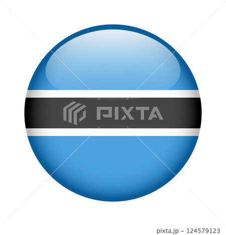 flag of Botswana, button round glossy icon 124579123