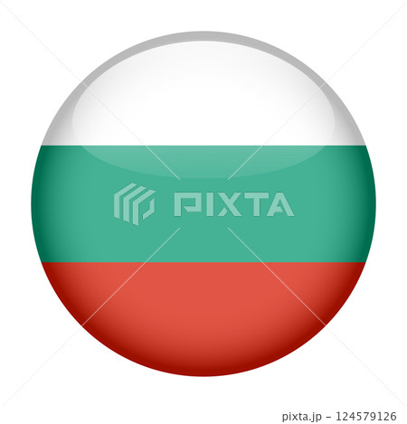 flag of Bulgaria, button round glossy icon 124579126