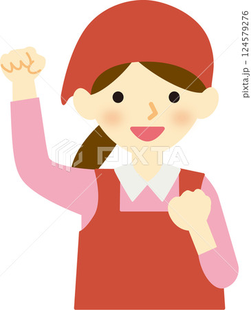 エプロンの女性 124579276