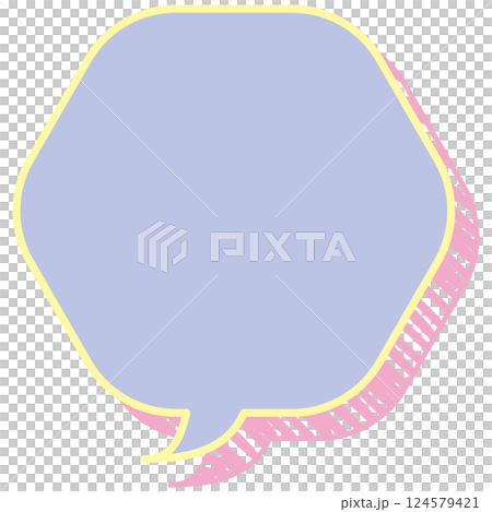 Speech bubble illustration 5 [Graffiti-style shadow (purple)] 124579421