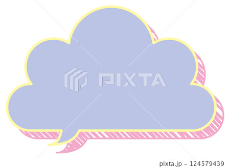 吹き出しのイラスト22【落書き風の影(紫)】 吹き出しのイラスト22【落書き風の影(紫)】 124579439