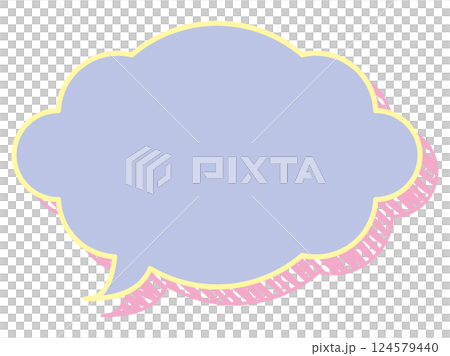 Speech bubble illustration 23 [Graffiti-style shadow (purple)] 124579440