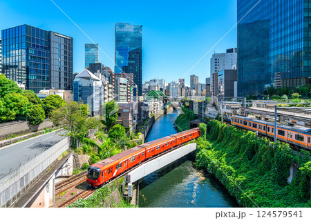 【東京都】聖橋から見た御茶ノ水の街並み 【東京都】聖橋から見た御茶ノ水の街並み 124579541