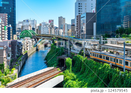 【東京都】聖橋から見た御茶ノ水の街並み 【東京都】聖橋から見た御茶ノ水の街並み 124579545