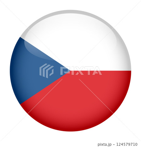 flag of Czech, button round glossy icon flag of Czech, button round glossy icon 124579710