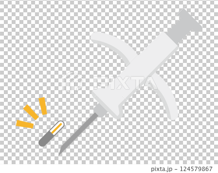 用於嵌入微晶片的注射器圖示 124579867